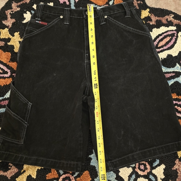 🔥🔥 Y2K Jordache Black Denim Carpenter Jean Shorts🔥🔥 Size 32 Fits Like 31 - Picture 5 of 7